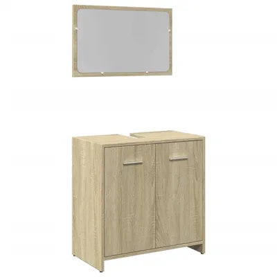 Produktbild von 2-tlg. Badmöbel-Set Sonoma-Eiche Holzwerkstoff