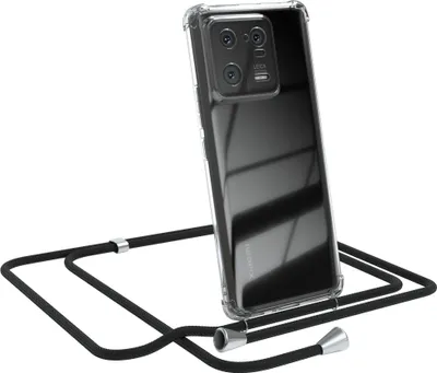Produktbild von EAZY CASE Handykette kompatibel mit Xiaomi 13 Pro, Handyhülle mit Umhängeband, Handykordel, Schutzhülle Clear, Band in Schwarz