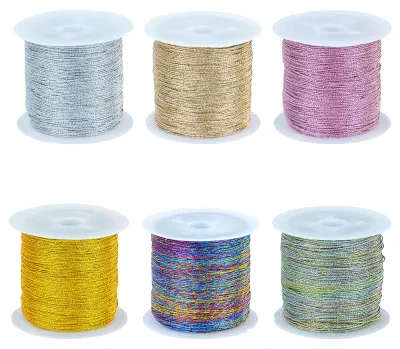 Metallic-Kordel 6 Rollen, 300 m, 0,4 mm, goldfarben, Basteldraht