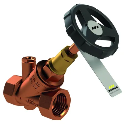 Produktbild von Kemper WESER Freistrom-Absperrventil RG, mit Entleerstopfen G1/4, IG DN15, 1 Stk.