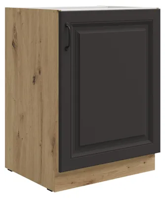 Produktbild von Unterschrank 60 cm Stilo Grau + Eiche Artisan Küchenzeile Küchenblock Küche