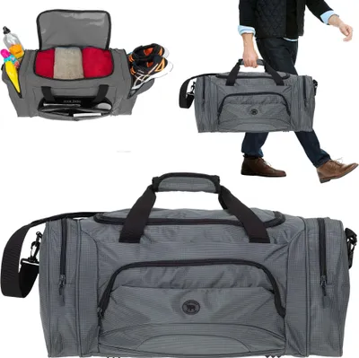 Produktbild von Sporttasche Herren Damen Elephant Color XL 62 cm 53 L Nassfach, Schuhfach Reisetasche Sport Fitness Saunatasche Tasche sehr groß 1298 Grey Uni ( Grau ) + Trinkflasche