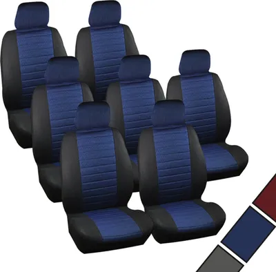 Produktbild von WOLTU Sitzbezüge Auto Einzelsitzbezug universal Größe, 7er Set, schwarz/blau