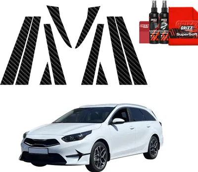Produktbild von 10in1 Kohlenstoff Schutzfolie für B-C-Säule - Kia Ceed (2021-2025) Grizz Protector