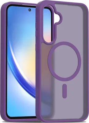 Immagine prodotto di Custodia magnetica per Samsung Galaxy A35, compatibile con MagSafe, retro traslucido opaco, antiurto Viola