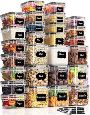 Produktbild von Vorratsdosen-Set für Küche: 27-teilig, luftdicht, BPA-frei, stapelbar