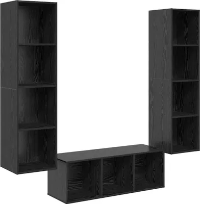 Immagine prodotto di vidaXL Set di mobili per TV 3 pezzi in rovere nero con materiale a base di legno
