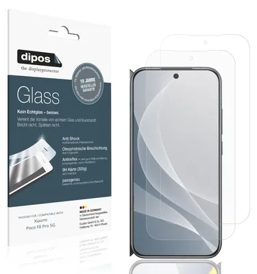Produktbild von 2x Schutzfolie für Xiaomi Poco F8 Pro 5G matt - Anti-Shock 9H Folie dipos Glass Kunststoffglas