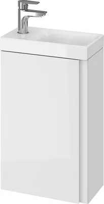 Produktbild von BADLAND Badmöbel Set Badezimmerschrank mit Türen & Keramikwaschbecken MODUO 40 Weiß
