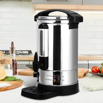 Obrázek produktu pro ISOISL, ohřívač svařeného vína, 8 litrů, 1500 W, nerezový dávkovač teplých nápojů s termostatem, funkcí udržování teploty a odkapávací miskou
