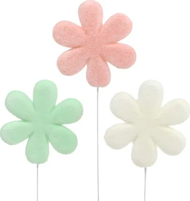 Produktbild von Blumenstecker Deko Blüte Pastell für Frühling Ø8,5cm 12St