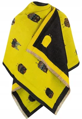 Produktbild von Agrafka Warmer Strickschal mit Eulenmuster Doppel-Strick