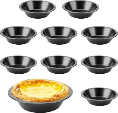 Produktbild von Kleine runde Kuchenformen - Set von 10 - Kohlenstoffstahl - 12 cm