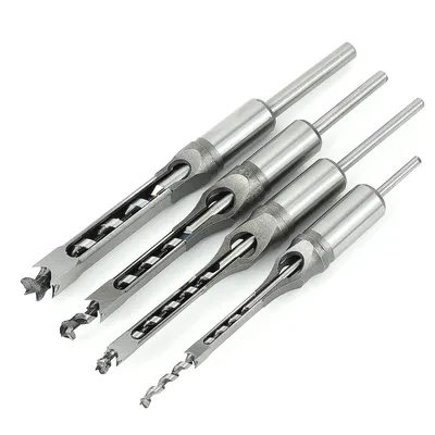 Produktbild von Holzbearbeitungsbohrer 4 Stück,6,4–12,7 mm,Quadratlochbohrer kompatibel mit Bohrmaschinen, verschleißfest und präzise