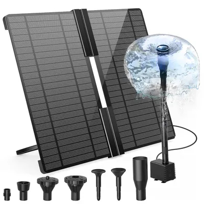 Productafbeelding van 20W Zonne-energie Waterfontein met 6 Sproeistijlen voor de Tuin