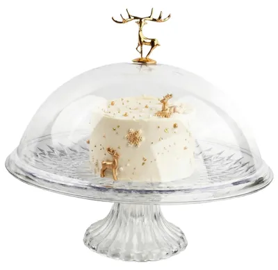 Image de Solidchoice - Présentoir à gâteaux avec couvercle transparent pour desserts