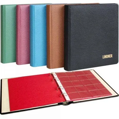 Produktbild von Lindner 1106LM-S karat-Münzalbum LEDER, bestückt mit 10 Münzenblättern, schwarz