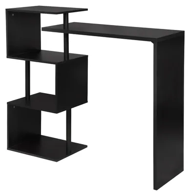 Produktbild von Bistro-Bartisch - Küchen-Bartisch - 2 Ablageböden - MDF-Platte - 97,5 x 38 cm - Höhe 100 cm - Belastbarkeit 100 kg - Schwarz