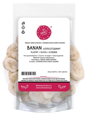 Zdjęcie produktu dla Banan liofilizowany plastry - pyszne owoce liofilizowane - 20g