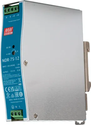 Obrázek produktu pro Mean Well NDR-75 DIN lišta SNT DIN lišta 75W 12V/6,3A