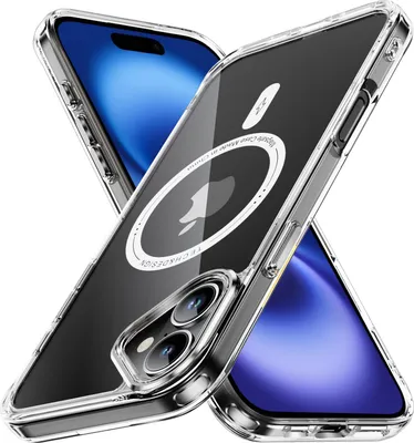 Obrázek produktu pro Magnetické průhledné pouzdro pro iPhone 16, kompatibilní s MagSafe, hybridní nárazuvzdorné ochranné pouzdro Bílý