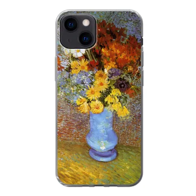 Produktbild von MuchoWow® Handyhülle Schutzhülle Hülle für iPhone 13 Vase mit Gänseblümchen und Anemonen - Vincent van Gogh Silikon Softcase Handy Hülle - Karteninhaber