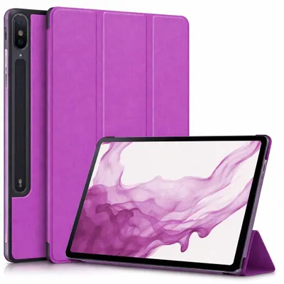 Produktbild von Schutzhülle für Samsung Galaxy Tab S7 FE S7 Plus S8 Plus 12.4 Hülle Case Smart Cover X800 X806 T970 T975 T976 Wake Up Sleep Etui Stand - Lila