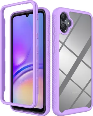 Produktbild von Galaxy A05 Hülle, Hybrid Transparente Rückseite TPU Bumper Stoßfest Schutzhülle für Samsung Galaxy A05 Lila