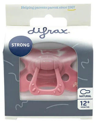 Productafbeelding van Difrax Fopspeen Natural 12 maand Raspberry (1 stuk)