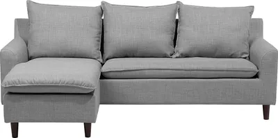 Zdjęcie produktu dla BELIANI Narożnik prawostronny jasnoszary 3 osobowy sofa z poduszkami oparciowymi