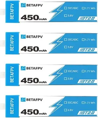 Produktbild von BetaFPV Lipo BT2-0 450mAh 1S 30C 4 Stück