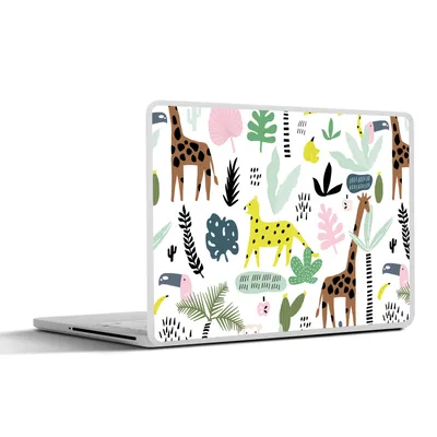 Produktbild von MuchoWow® Laptop Aufkleber Sticker Cover Dschungel - Muster - Tiere 25x18 cm - Laptop-Deko