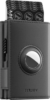 Produktbild von Famanu Geldbörse mit AirTag-Halter - Aluminium Kreditkartenhalter für Herren mit ID-Fenster