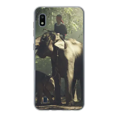 Produktbild von MuchoWow® Handyhülle Schutzhülle Hülle für Samsung Galaxy A10 Elefant - Wald - Bäume - Tiere - Trainer Silikon Softcase Handy Hülle - Schutzhülle