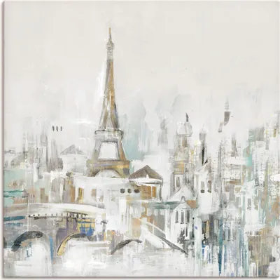 Produktbild von ARTland Leinwandbild Goldenes Paris Größe: 30x30 cm