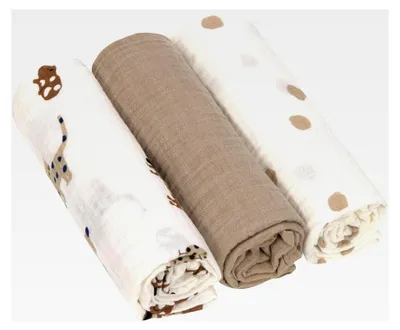 Produktbild von Baby Puckdecke Spuckdecke Pucktuch Mulltuch 3er Set Baumwolle 85 x 85 cm