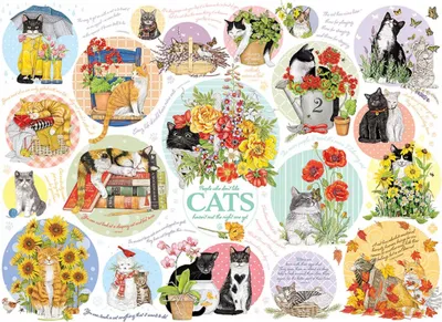 Immagine prodotto di Cobble Hill Puzzle Katzen Cat Thoughts - 1000 Teile Katzenpuzzle Spaß