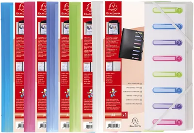 Image de Chemise à rabats Chromaline avec élastique A4 8 compartiments