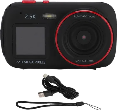 Produktbild von Selfie-Kamera mit Doppelbildschirm, 2,5 K, 72 MP, Autofokus, MP3-Musikwiedergabe, 16-facher Zoom, integriertes Fülllicht, digital für Studenten