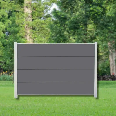 Produktbild von WPC Zaun XL Jumbo Komplettset Sichtschutzzaun Alupfosten Anthrazit 180x120 cm