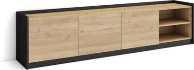Immagine prodotto di SOKKEL Mobile TV Soggiorno, 207x37x50cm, Per TV fino a 80, Mobile Soggiorno, Rovere e nero