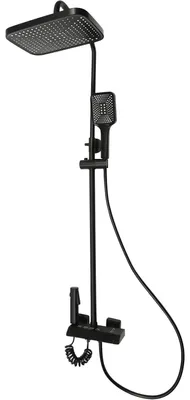 Immagine prodotto di Set completo per doccia da bagno - Sistema completo per doccia a pioggia - Acciaio inossidabile e ottone - Soffione - Doccetta - Miscelatore per doccia