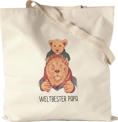 Produktbild von Weltbester Papa Jutebeutel Stoffbeutel Canvas Spruch Löwenpapa Vatertag Geschenkidee Bester Papa Dad