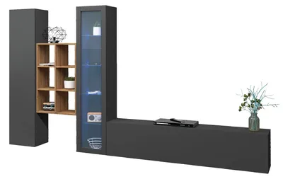 Immagine prodotto di Parete Attrezzata Soggiorno 320x30x180 cm Maruska n°15 Grigio Antracite Opaco