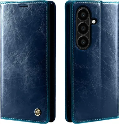 Produktbild von Handyhülle für Samsung Galaxy A57 5G Kunstleder Flip Vintage Cover Hülle RFID Schutz Case Kartenfach Farbe: Blau