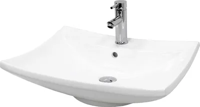 Immagine prodotto di Lavabo LuxeBath Lavabo da appoggio Square, 60,5x46x16,5 cm, bianco, in Vetroceramica, incl. set di scarico con troppopieno