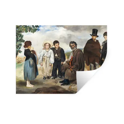 Produktbild von MuchoWow® Wandtattoo Wandsticker Wandaufkleber Der alte Musiker - Edouard Manet 40x30 cm Selbstklebend und Repositionierbar - Faltenfrei