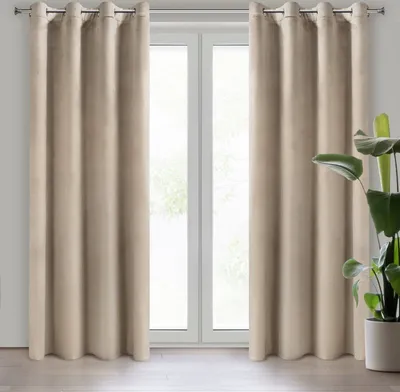 Produktbild von Zasłona welwetowa na przelotkach MELANIE 140X250 beżowa