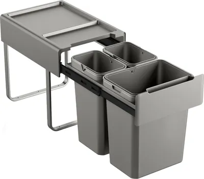 Image de SVITA EMCombo40 Poubelle encastrable 40L (2x10L+20L) 3 compartiments Système de tri des déchets
