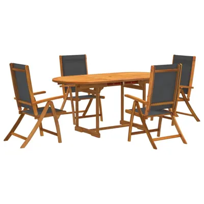 Produktbild von 5-tlg. Garten-Essgruppe Massivholz Akazie und Textilene